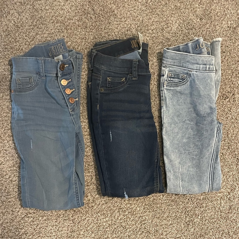 Justice girls slim 12 skinny jeans- bundle